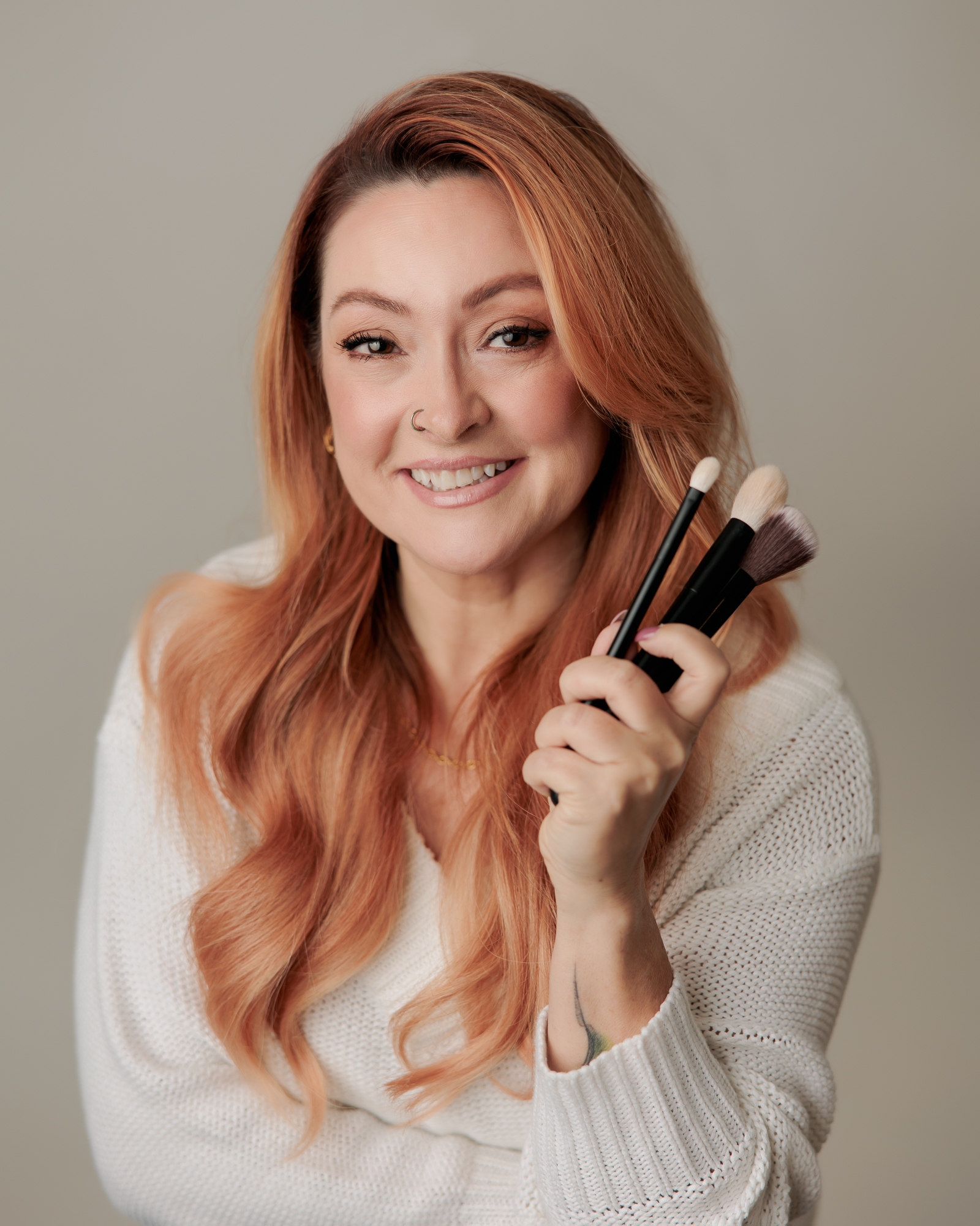 branding headshot of a makeup artist in Calgary